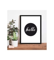 Kanvas Tablo Hello Temalı Çerçeve Görünümlü Salon Koridor Mutfak Mdf Tablo 20 X 30 ARMDF1002905