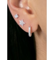 Elika Silver Kadın Yıldız Model Üçlü 925 Ayar Gümüş Küpe Set