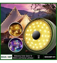 Solar Şarjlı 10 Metre Led Kamp Lambası