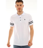 T8585 DEWBERRY ERKEK T-SHIRT-BEYAZ