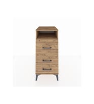 Kronos Komodin Tek Raflı 3 Çekmeceli 44x59x96 Çam-Çam