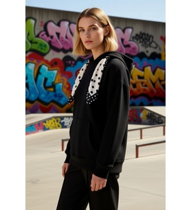 Kadın Oversize Fular Yaka Uzun Kollu Örme Sweatshirt Fonksiyonel Dayanıklı Kaliteli Modern