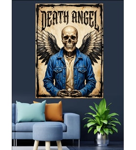 Death Angel İskelet Melek Dekoratif Kanvas - Mdf Ahşap Tablo