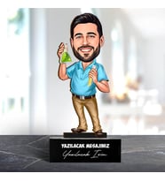 Kişiye Özel Araştırma Yapan Öğretmen Karikatürlü Biblo