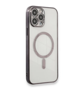 iPhone 13 Pro Max Kılıf Magneticsafe Lazer Silikon - Siyah