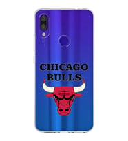 Xiaomi Redmi Note 7 Pro Uyumlu Kapak Chicago Bulls Tasarımlı Şeffaf Silikon Kılıf