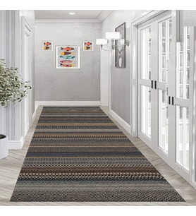 Eliana Home Dijital Baskı Yıkanabilir Kaymaz Taban Salon Halısı Ve Yolluk LNA0960-FNL209 (Kahverengi)