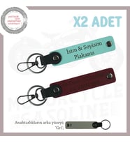 Tüm Şöförler İçin, İsim Ve Plaka Yazılı Çok Anlamlı Hediyelik x2'li Anahtarlık Set, Turkuaz-Bordo-Gr (Çok Renkli)