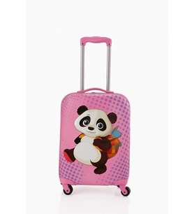 V307 ABS ÇOCUK VALİZ-PEMBE-PANDA BASKI