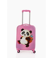 V307 ABS ÇOCUK VALİZ-PEMBE-PANDA BASKI
