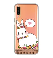 Samsung Galaxy A50 - A30S Uyumlu Sevimli Tavşan Tasarımlı Şeffaf Telefon Kılıfı