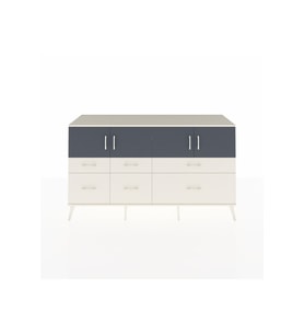 Hyperion Konsol 4 Raflı 6 Çekmeceli 4 Kapaklı 176x44x99 Aytaşı-Antrasit/Aytaşı