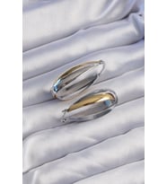 Pirinç Gold Gümüş Renkli Uzun Kıvrımlı Küpe - TJ-BKP9226