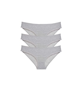Mulvxbrf Brf02 3 Adet Süper Eko Set Likralı Kadın Slip Külot Gri (Mulvix)
