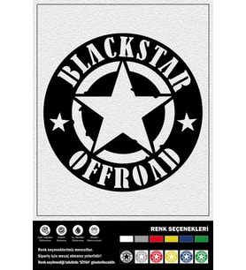 BLACKSTAR OFFROAD STICKER 30 x 30 cm ERU00009 (Siyah)