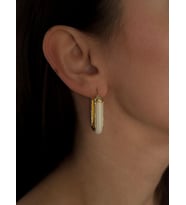 Vintage Gold & Bej Renk Detaylı Sallantılı Küpe