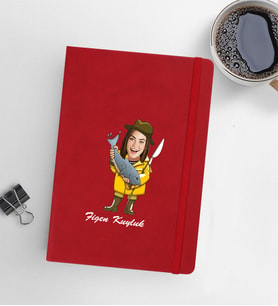 Kişiye Özel Kadın Model 13x21 Kırmızı Defter-46