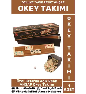Premium Uzun Ömürlü Dayanıklı Aile Ev Arkadaş Kahve Cafe Oyun Takımı AHŞAP AÇIK RENK 101 Okey Takımı