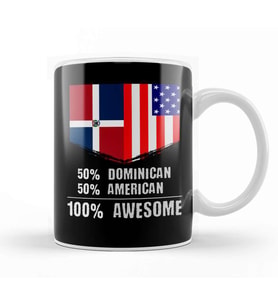50% Dutch 50% American %100 Awesome Immigrant Kupa Bardak Porselen