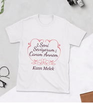 Seni Seviyorum Canım Annem Baskılı Tshirt (Beyaz)