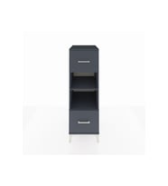 Kronos Dolap 2 Raflı 2 Çekmeceli 44x59x134 Antrasit-Antrasit