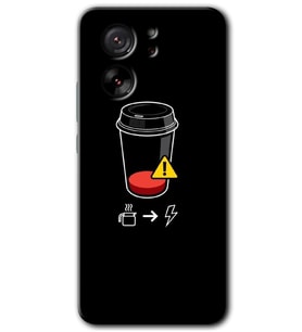 Xiaomi Mi 13T Pro Kılıf HD Desen Baskılı Arka Kapak - Coffee Battery