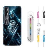 Tecno Spark 6 6 Go 8C 8 Pro 7 7 Pro Kılıf Kablo Koruma Spiral Silikon Old Owl 1649