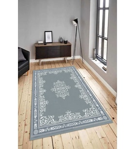 Dijital Baskılı Yıkanabilir Kaymaz Modern Renkli Salon Halısı Mutfak Halısı Yolluk ND-HY-1067 (Gri)