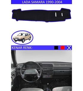 Lada Samara 1990-2004 Için Uygun Torpido Koruma Halısı Siyah Kenar Renk Mavi