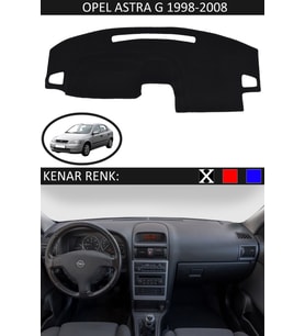 Opel Astra G 1998-2008 İçin Uygun Torpido Koruma Halısı Siyah Kenar Renk Siyah