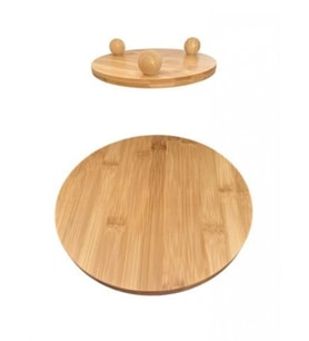 Balsa Bambu Top Ayaklı Servis Tepsisi 25cm (Açık Kahverengi)