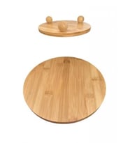 Balsa Bambu Top Ayaklı Servis Tepsisi 25cm (Açık Kahverengi)
