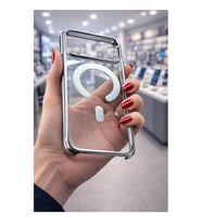 Coverzone iPhone 17 Pro Max ile Uyumlu CrystalEdge MagSafe ile uyumlu ?effaf Logo G�steren Renkli Kenarl? Darbeye Dayan?kl? Premium K?l?f G�m�?