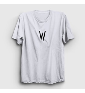 Presmono Unisex Beyaz W Logo Wednesday Addams Family Addams Ailesi T-Shirt 366367tt (Beyaz)