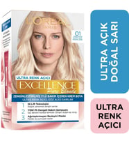 Loreal Excellence Creme Saç Boyası 01 Açıcı Ultra Açık Doğal Sarı