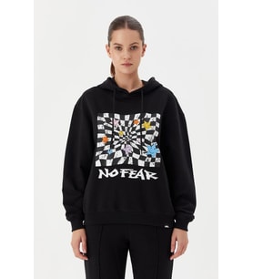 No Fear Kadın Sweatshirt Kapüşonlu Siyah 72468