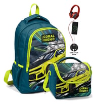 Coral High Erkek Çocuk Okul Çantası ve Beslenme Çantası Seti - Nefti Sarı Araba
