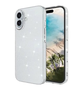 Coverzone iPhone 16 ile uyumlu Parlayan Simli ?effaf Z-Redos Kapak PC Materyal Y�kseltilmi? Kamera �er�evesi Sararma yapmayan ?phone 16 i�in K?l?f