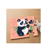 Bambu Yiyen Sevimli Yavru Panda Tasarımlı 24 Parça Ahşap Çocuk Puzzle MPK0656