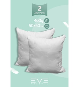 2 Adet Diamant Plus Kare Kırlent Yıkanabilir Antialerjik Silikon Elyaf Yastık 40x40cm 400 gr