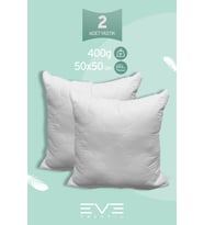 2 Adet Diamant Plus Kare Kırlent Yıkanabilir Antialerjik Silikon Elyaf Yastık 40x40cm 400 gr (Beyaz)