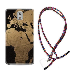 Samsung Note 3 4 5 8 9 20 Ultra 10 Lite Kılıf Boyun Asklı Rasta Silikon Map Planet 1656