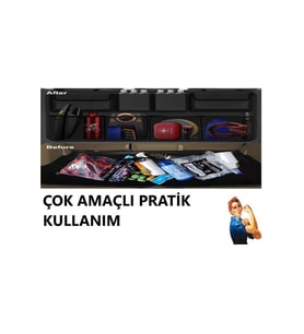 Oto Araç Bagaj Düzenleyici Çanta Araç Içi Eşya Düzenleyici Bod Oto Bagaj Organizer 8 Cepli Fileli
