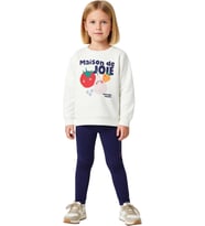 Eğlenceli Slogan Baskılı Bisiklet Yaka Regular Fit Kız Çocuk Pijama Takımı Kaliteli Şık Rahat