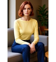 Kadın Pembe Viskon Ribana Dokulu Fitted Bisiklet Yaka Uzun Kollu Crop Bluz Günlük Kullanıma Uygun