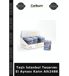 Özel Üretim Hediyelik Dekoratif Şık Aksesuar Taşlı İstanbul Tasarımı El Aynası Kalın Alk2486