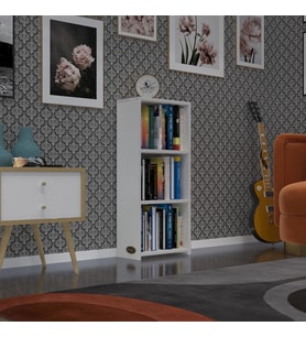 Kenzlife kitaplık süper ga 090*40*19 byz 3 katlı tek bölme ofis mutfak banyo dolabı arkalıksız (Karışık)