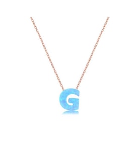 G HARFİ OPAL 14 AYAR ALTIN KOLYE
