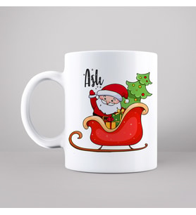 Mutlu Yıllar & Merry Christmas & Yılbaşı & Noel Baba Tasarımlı Kupa Kişiye Özel