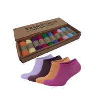TrendCorap Premium Bambu Kadın Sneaker Görünmez Bilekte Spor Çorap 10 lu Kutu (Çok Renkli)